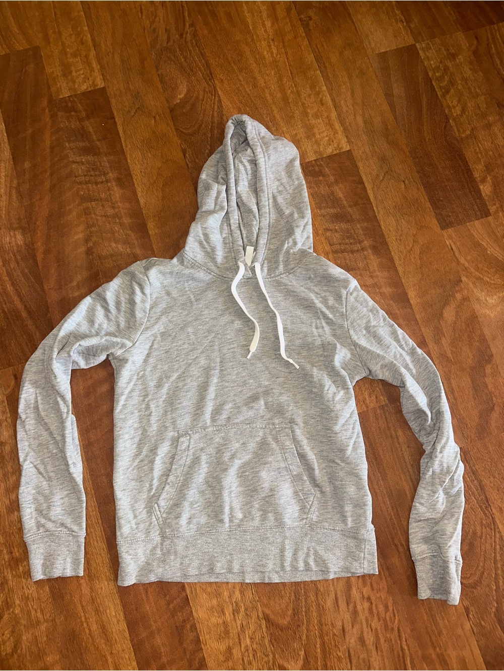 H&M Women's Lightweight Hooded Pullover Sweatshirt in Light Gray